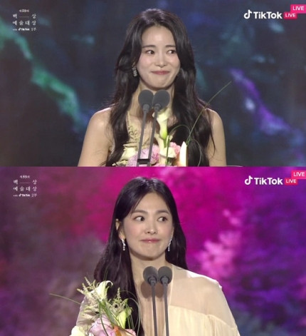 Song Hye-kyo and Lim Ji-yeon's 'Yeon-jin Ah' Moment: 'The Glory' Catchphrase Shines at the Baeksang Arts Awards