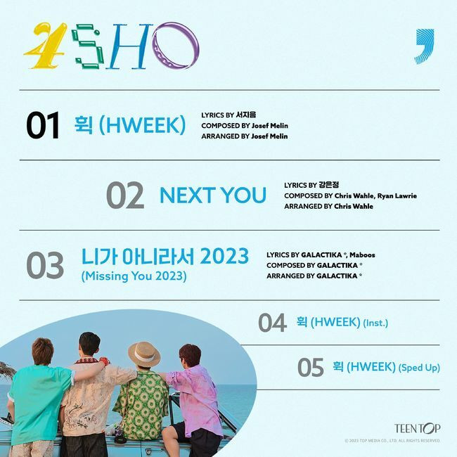 Teen Top Unveils Tracklist for New Album '4SHO' Featuring Title Track 'HWEEK'