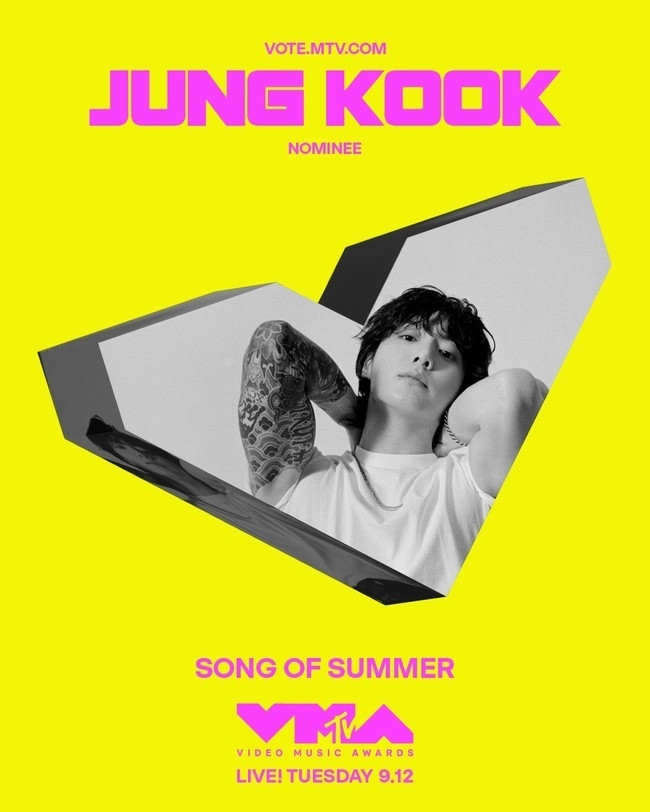 BTS's Jungkook Nominated for 'Song of Summer' at MTV VMA for the Second Consecutive Year